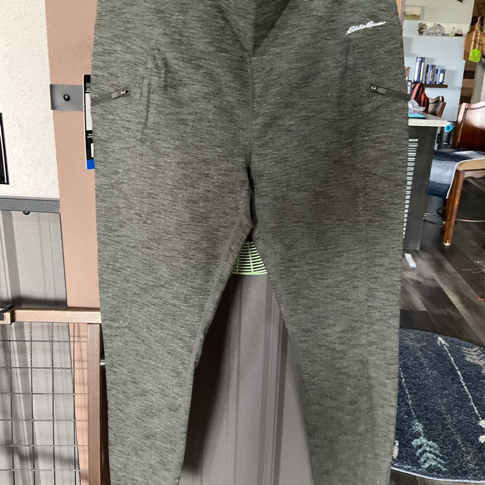 Eddie Bauer Kids Olive Heather Zip-Pocket Joggers